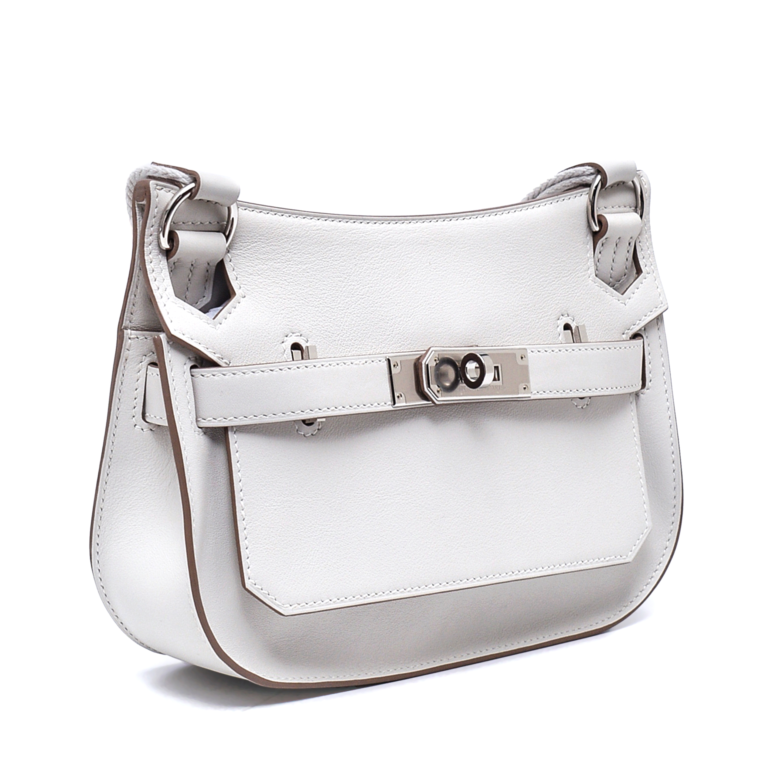 Hermes - White / Gris Pale Swift Leather Mini Jypsiere Bag